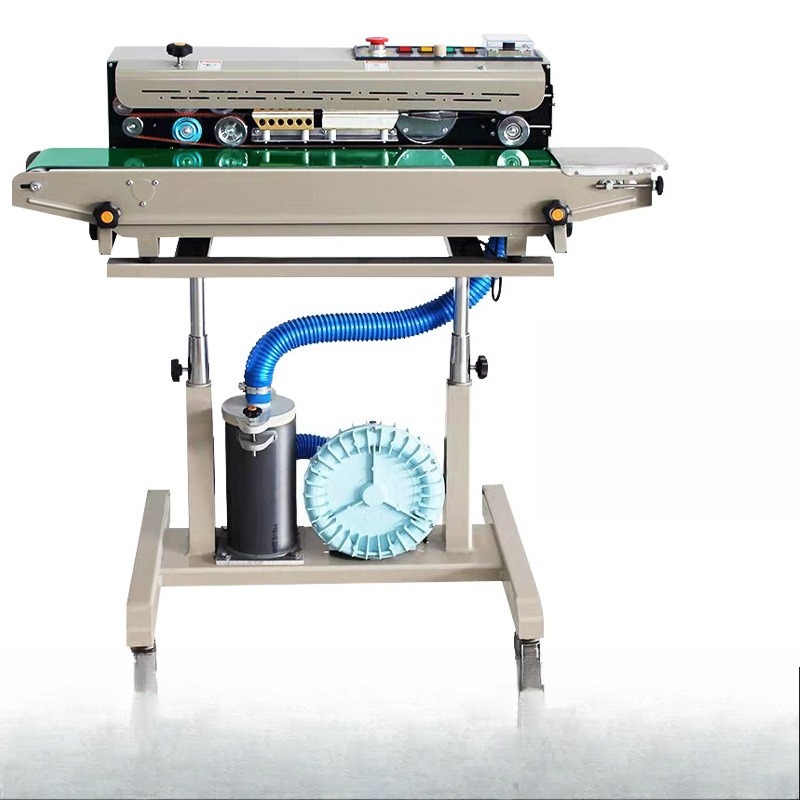 Commercial Printing And Packaging - เครื่องซีลแบบเป่าลมอัตโนมัติ DBF-1000 สำหรับบรรจุภัณฑ์อาหารแบบพองตัว พร้อมระบบพิมพ์วันที่ด้วยล้อหมึก