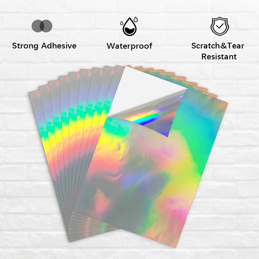 10แผ่น holographic พิมพ์สติกเก - Commercial Vinyl Printing บทวิจารณ์และราคา