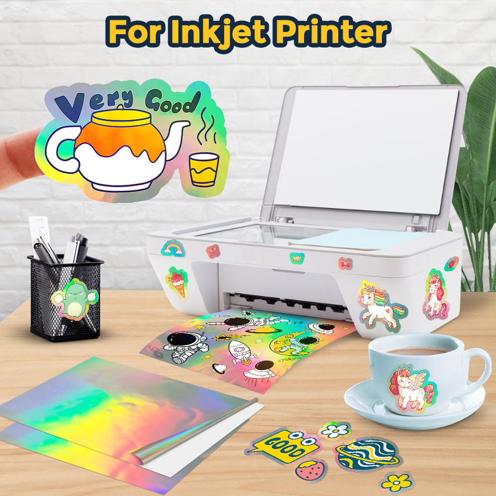 10แผ่น holographic พิมพ์สติกเก - Commercial Vinyl Printing บทวิจารณ์และราคา