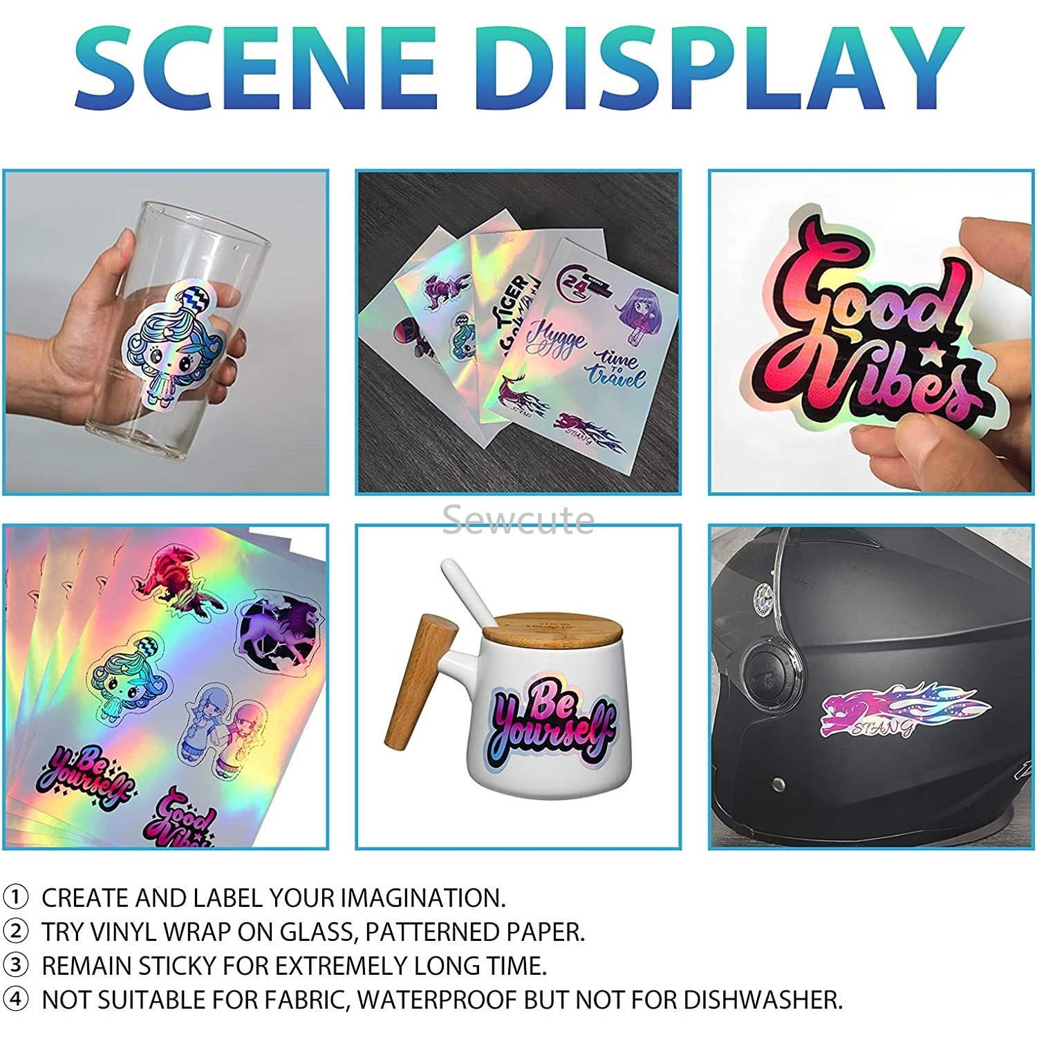 10แผ่นโฮโลแกรมสติ๊กเกอร์กระดาษ - Commercial Vinyl Printing บทวิจารณ์และราคา