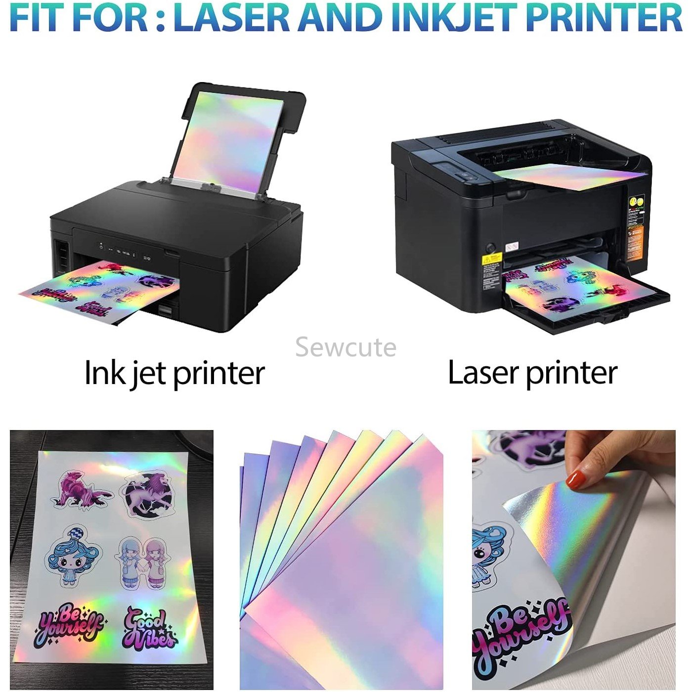 10แผ่นโฮโลแกรมสติ๊กเกอร์กระดาษ - Commercial Vinyl Printing บทวิจารณ์และราคา